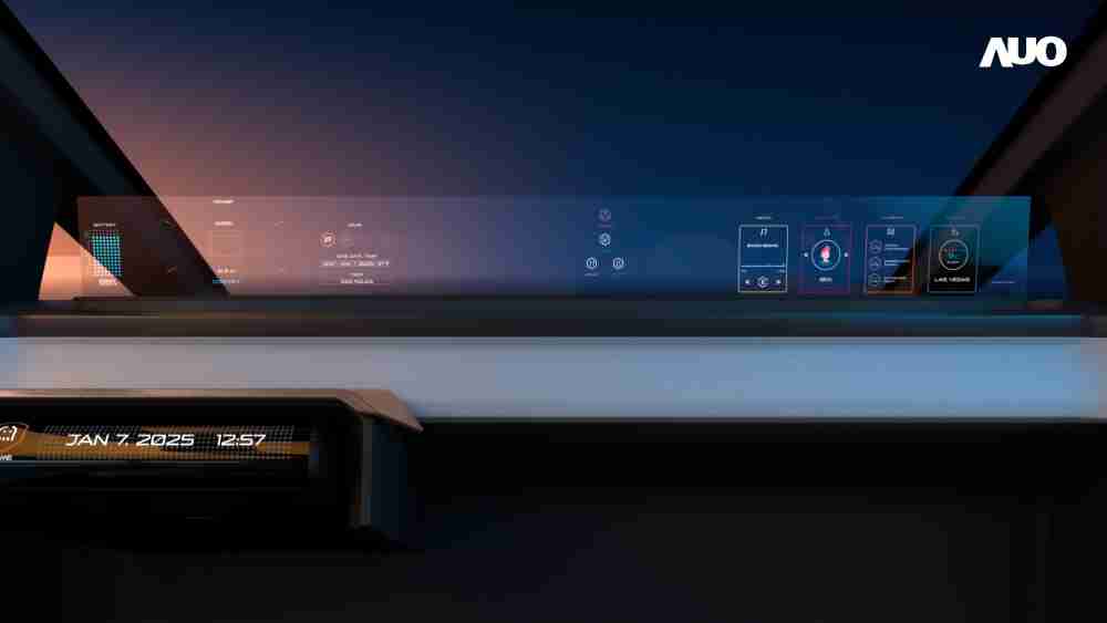 万利无界透明显示接口(Horizon Image Glass)透过车运算方案整合仪表板、、、、中控台及副驾显示器，，，一体式全景呈现，，提供乘用者清晰的前方视野、、行车必要信息与娱乐功能